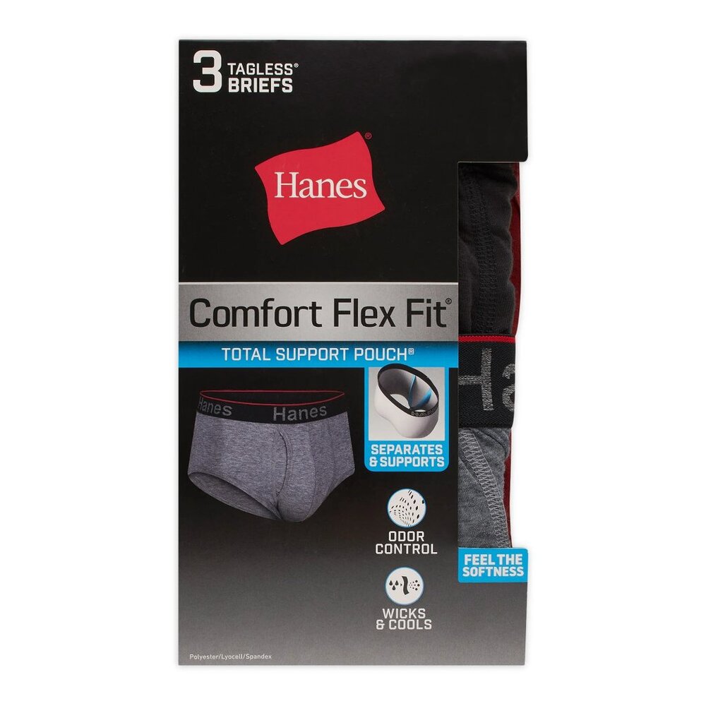 NWT 3XL Hanes Comfort Flex Fit Men’s Briefs with Total Support Pouch – 3-Pack - Picture 2 of 7